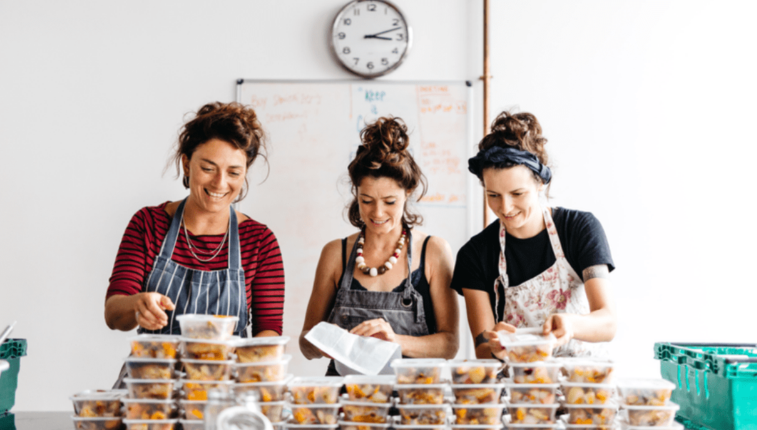 Co-exist workers preparing food